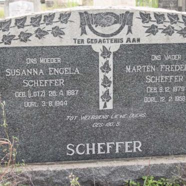 SCHEFFER Marten Frederick 1879-1958 &amp; Susanna Engela LOTZ 1887-1944