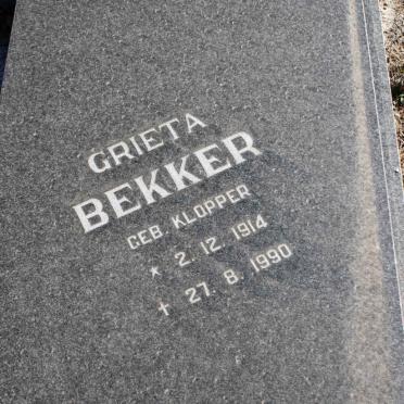 BEKKER Grieta nee KLOPPER 1914-1990