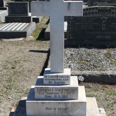 BADENHORST Johanna C. nee GOODWIN 1877-1960