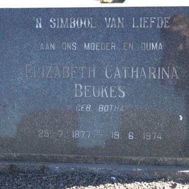 BEUKES Elizabeth Catharina nee BOTHA 1877-1974