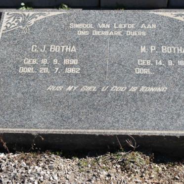 BOTHA G.J. 1890-1962 &amp; M.P. 1889-
