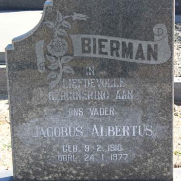 BIERMAN Jacobus Albertus 1910-1977
