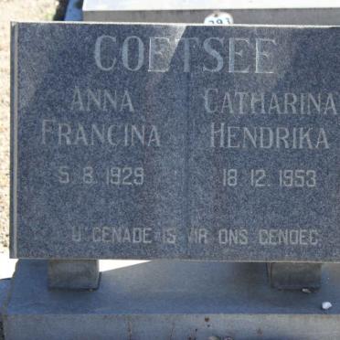 COETSEE Anna Francina -1929 :: Catharina Hendrika -1953