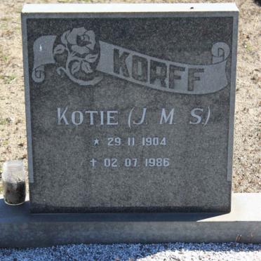 KORFF Kotie (J.M.S.) 1904-1086