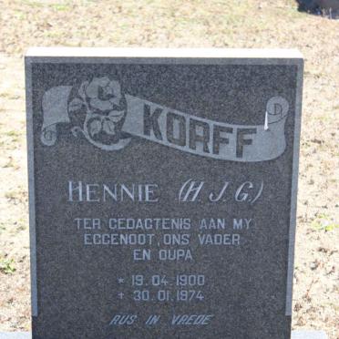 KORFF Hennie (H.J.G.) 1900-1974