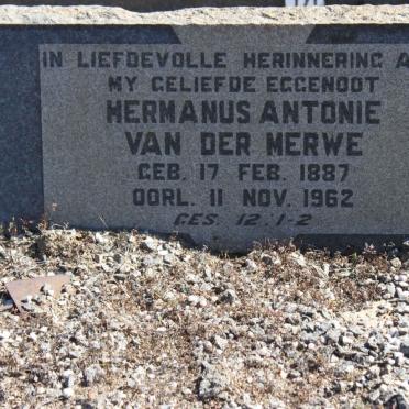 MERWE Hermanus Antonie, van der 1887-1962