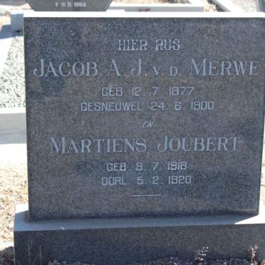 MERWE Jacob A.J., van der 1877-1900 :: JOUBERT Martiens 1918-1920