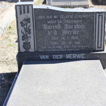 MERWE Barend Jacobus, van der 1906-1961