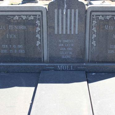 MOLL Paul Hendrik Fick 1910-1983 &amp; Martina Elsie Johanna 1914-1978