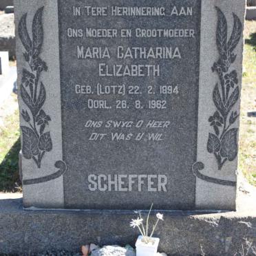 SCHEFFER Maria Catharina Elizabeth nee LOTZ 1894-1962