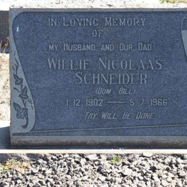 SCHNEIDER Willie Nicolaas 1902-1966