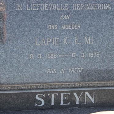 STEYN C.E.M. 1886-1976