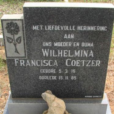COETZER Wilhelmina Francisca 1916-1985