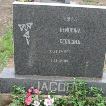 JACOBS Hendrina Georgina 1923-1992