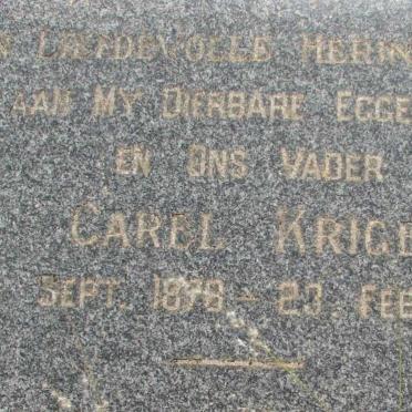 KRIGE Carel 1878-1942