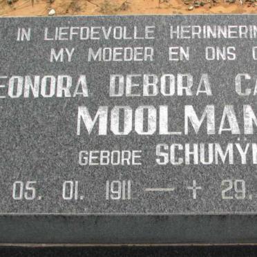 MOOLMAN Leonora Debora Carolina nee SCHUMYN 1911-1997