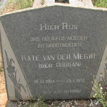MERWE Kate, van der nee DUGGAN 1904-1972