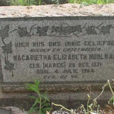 MOOLMAN Magarietha Elizabeth nee MAREE 1871-1964