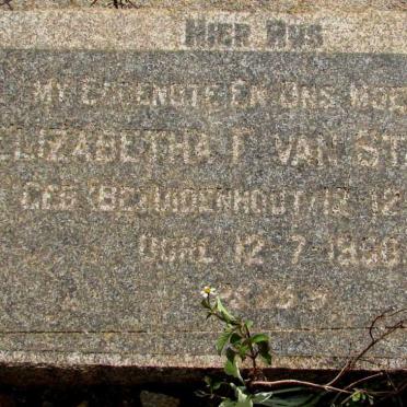 STADEN Elizabetha F., van 1896-1998