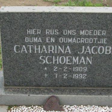 SCHOEMAN Catharina Jacoba 1909-1992