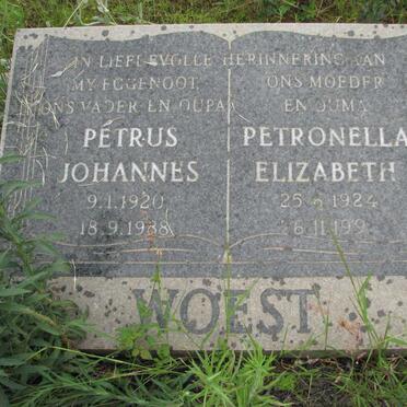 WOEST Petrus Johannes 1920-1988 &amp; Petronella Elizabeth 1924-199?