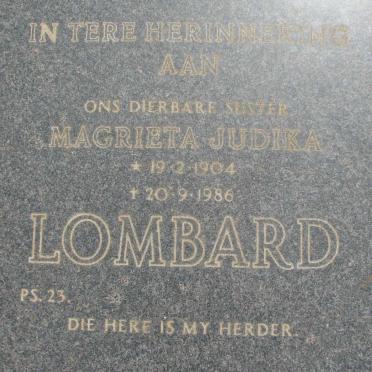 LOMBARD Magrieta Judika 1904-1986