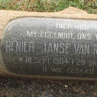 RENSBURG Renier, Janse van 1904-1963