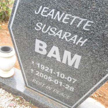 BAM Jeanette Susarah 1921-2005