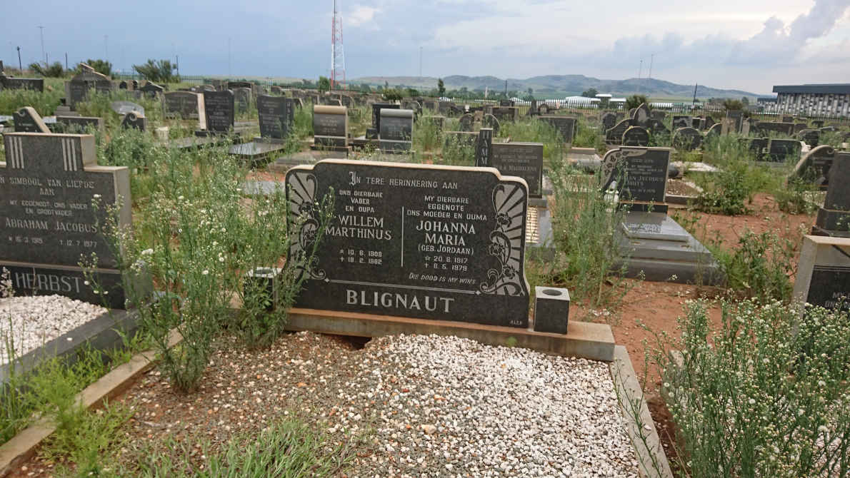 BLIGNAUT Willem Petrus 190?-19?2 & Johanna Maria JORDAAN 179-197?