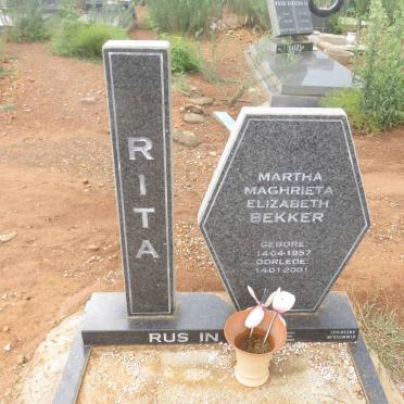 BEKKER Martha Maghrieta Elizabeth 1957-2001