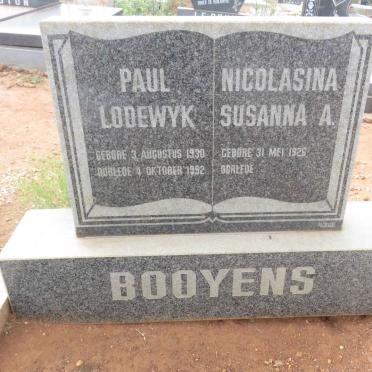 BOOYENS Paul Lodewyk 1930-1992 &amp; Nicolasina Susanna A. 1926-