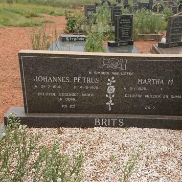 BRITS Johannes Petrus 1914-1978 &amp; Martha M. 1926-