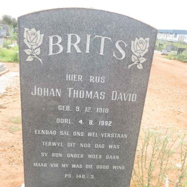 BRITS Johan Thomas David 1918-1992