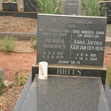 BRITS Jacobus Johannes 1912-1979 &amp; Anna Jacoba VAN DEN BERG 1919-2014