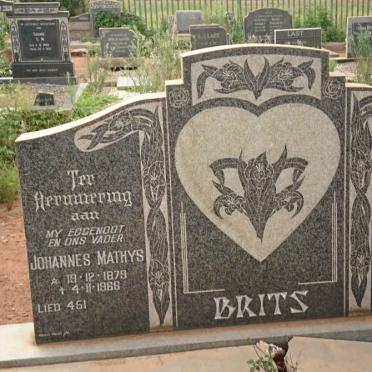 BRITS Johannes Mathys 1879-1966 &amp; Hester Susanna BRONKHORST 1882-1970
