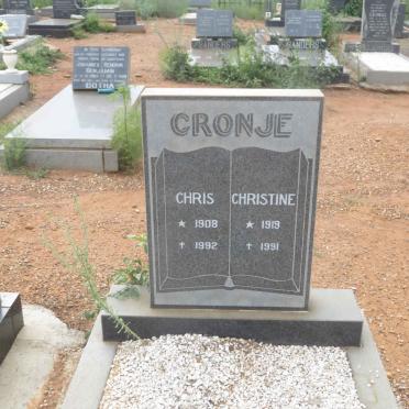 CRONJE Chris 1908-1992 &amp; Christine 1919-1991