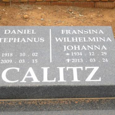 CALITZ Daniel Stephanus 1918-2009 &amp; Fransina Wilhelmina Johanna 1934-2013