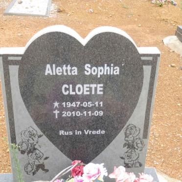 CLOETE Aletta Sophia 1947-2010