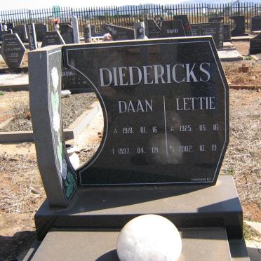 DIEDERICKS Daan 1918-1997 &amp; Lettie 1925-2002