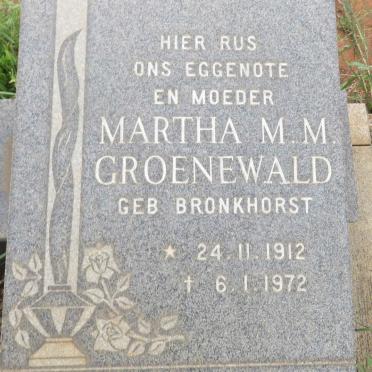 GROENEWALD Martha M.M. nee BRONKHORST 1912-1972