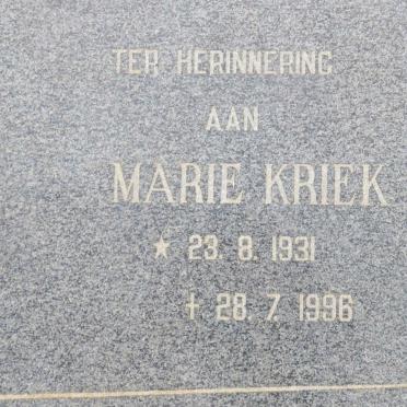 KRIEK Marie 1931-1996