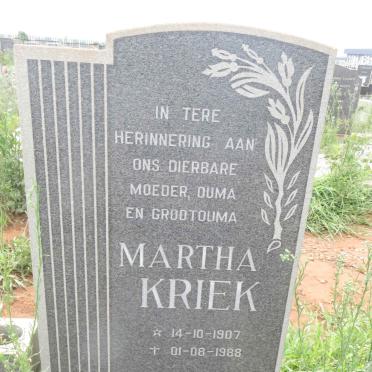 KRIEK Martha 1907-1988