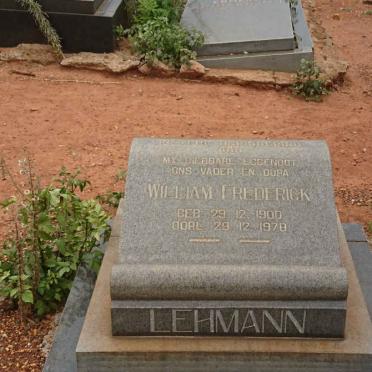 LEHMANN William Frederick 1900-1978
