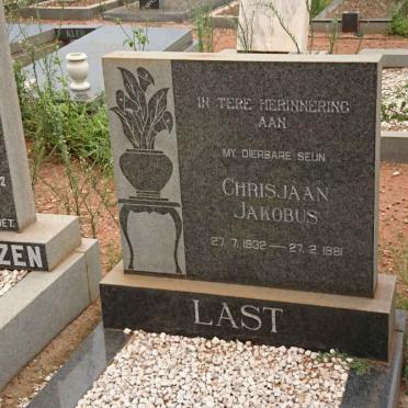 LAST Chrisjaan Jakobus 1932-1981
