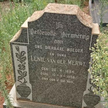 MERWE Lenie, van der 1884-1958