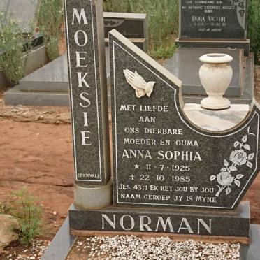 NORMAN Anna Sophia 1925-1985