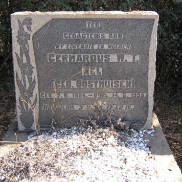 NEL Gerhardus W.T. nee OOSTHUIZEN 1925-1955