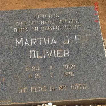 OLIVIER Martha J.F. 1908-1991