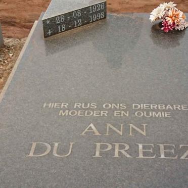 PREEZ Ann, du 1926-1998