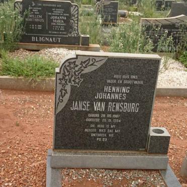 RENSBURG Henning Johannes, Janse van 1907-1994